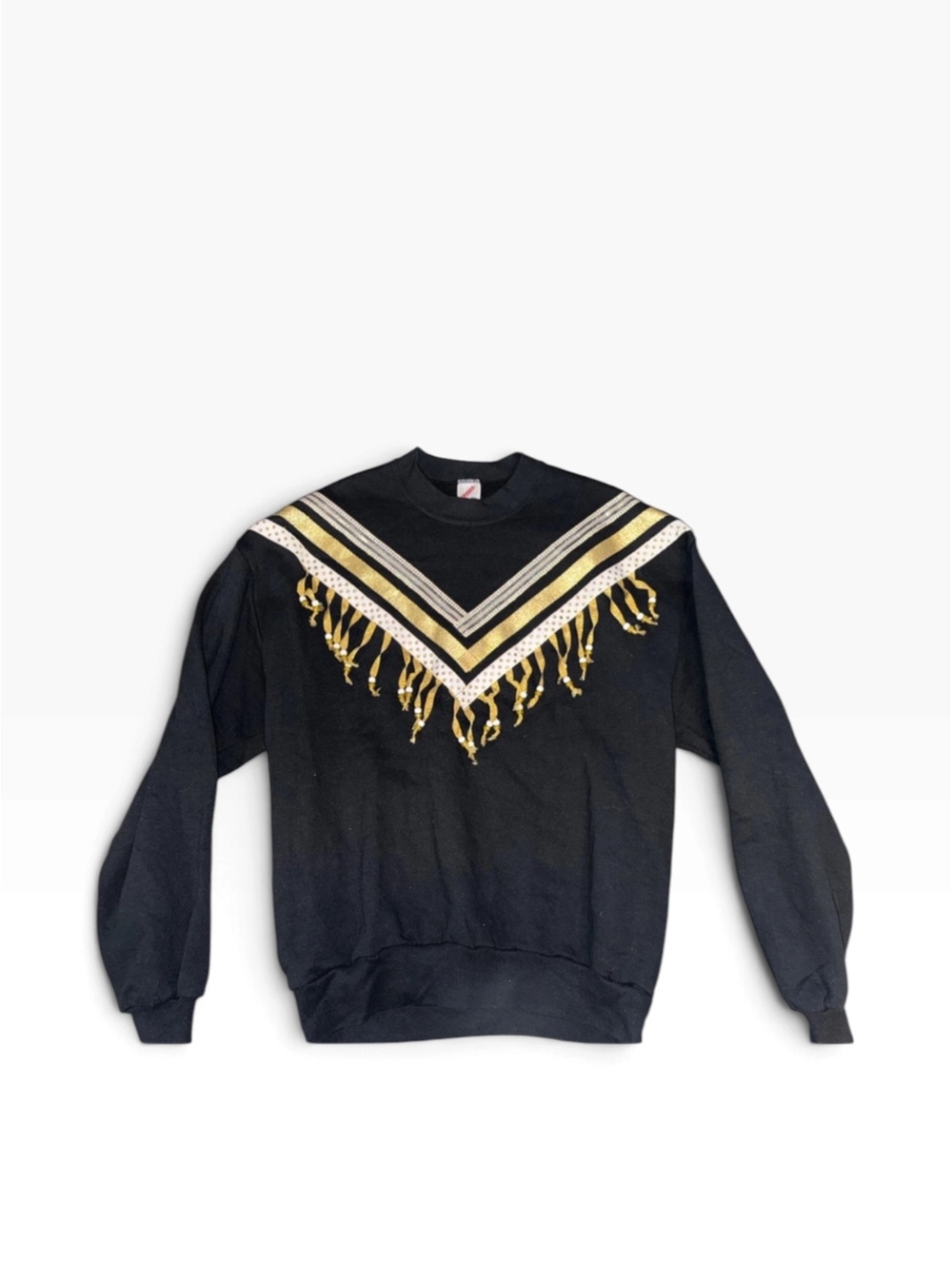 Vintage Black & Gold Embellished Western Sweatshirt